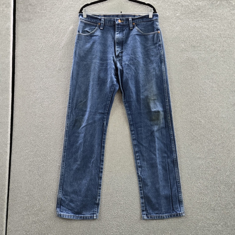 Wrangler Men Jeans 33X32 Blue Denim 13MWZ Cowboy Cut Original Fit 31" READ